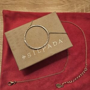 Silpada Textured Silver Circle Necklace
